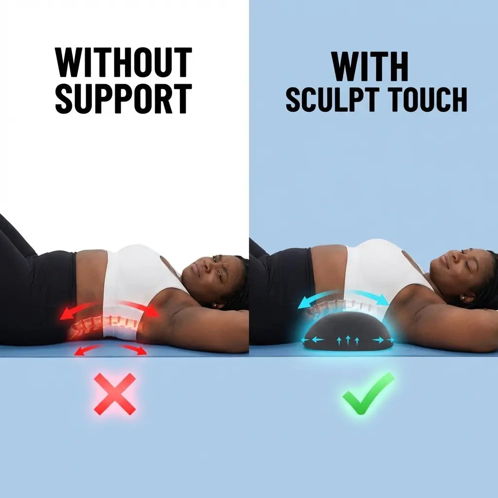 Sculpt Touch Ultimate Lumbar Support Pillow - Ergonomic Memory Foam Orthopedic Pillow for BBL Recovery & Long Sitting Support - Zoned for Comfort & Spinal Alignment