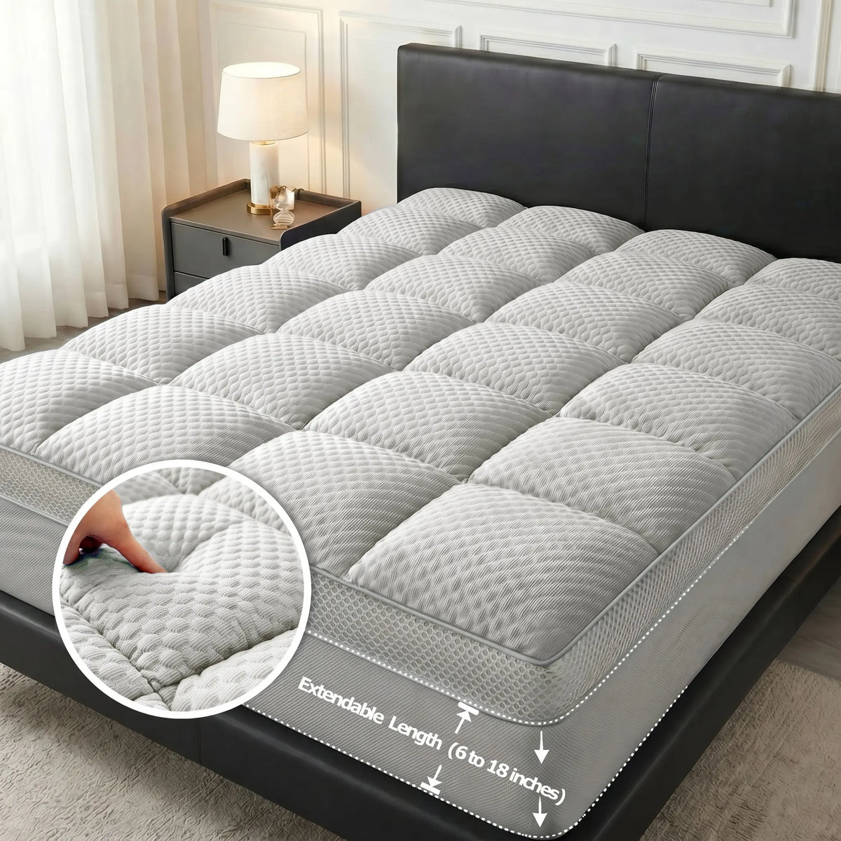 【Memorial Day Deals】Cooling Mattress Topper – Arctic Chill Fiber Technology, Ultra-Breathable 3D Airflow, Machine Washable, for Hot Sleepers, Night Sweats, Home & Guest Use aesthetic decor tiktokshopspringglowup
