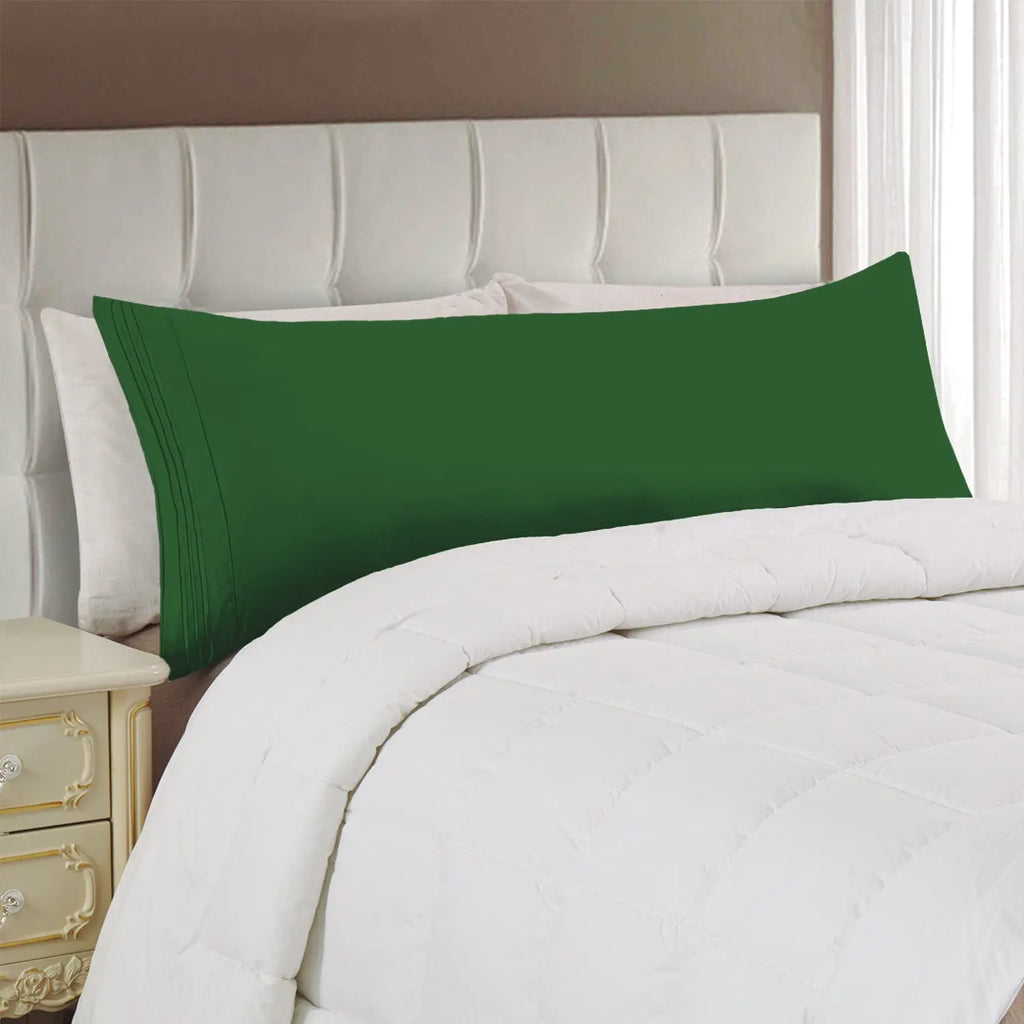 Mocassi 1-Piece Body Pillowcase with 3-Line Embroidery, 1800 Thread Count Hotel Premier Microfiber