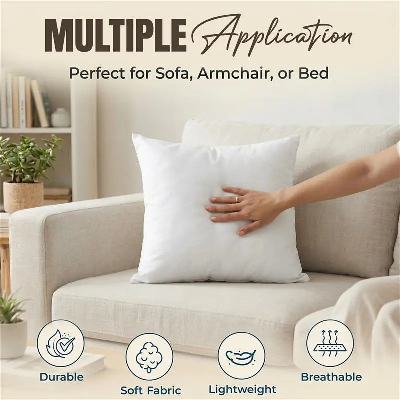 Utopia Bedding 2-in-1 Throw Pillow Insert - Down Alternative Lumbar Pillow, Fluffy Decorative Stuffer for Bed, Sofa, White, 1 Pack, 2-In-1 Pillow Inserts