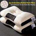 Ergonomic Pillow for Deep Sleep, Neck Support for Side & Back Sleeper, with Durable Polyester Fiber Core, Relief Pillows