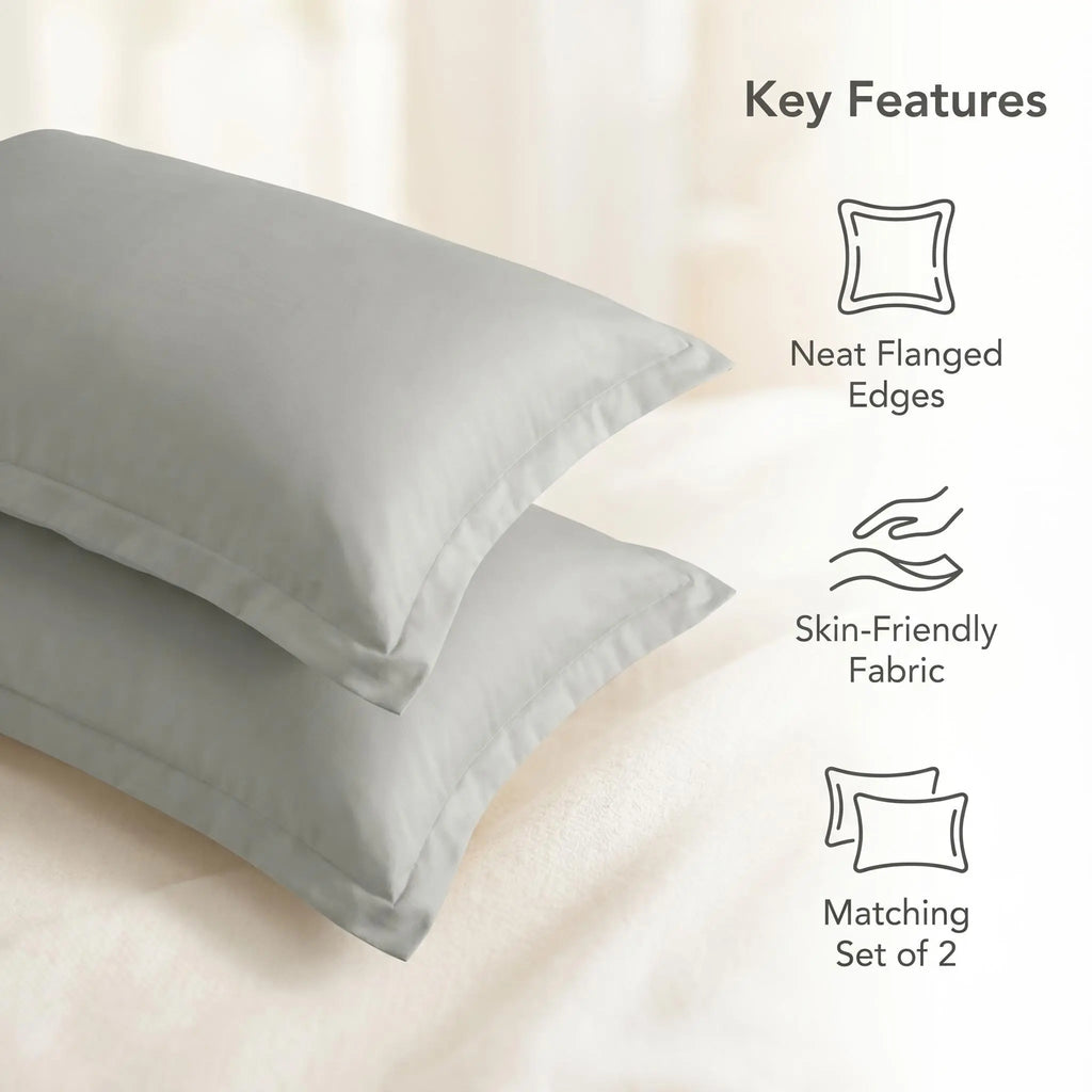 Bedsum 2-Pack Ultra Soft Brushed Pillowcases - Hotel Quality, Breathable Soft Bedding, Hypoallergenic Double-Sided Warm Flat Weave Fabric, Envelope Closure, Wrinkle Resistant, Snug Fit, Durable, Machine Washable, Fresh Post-Laundry Look