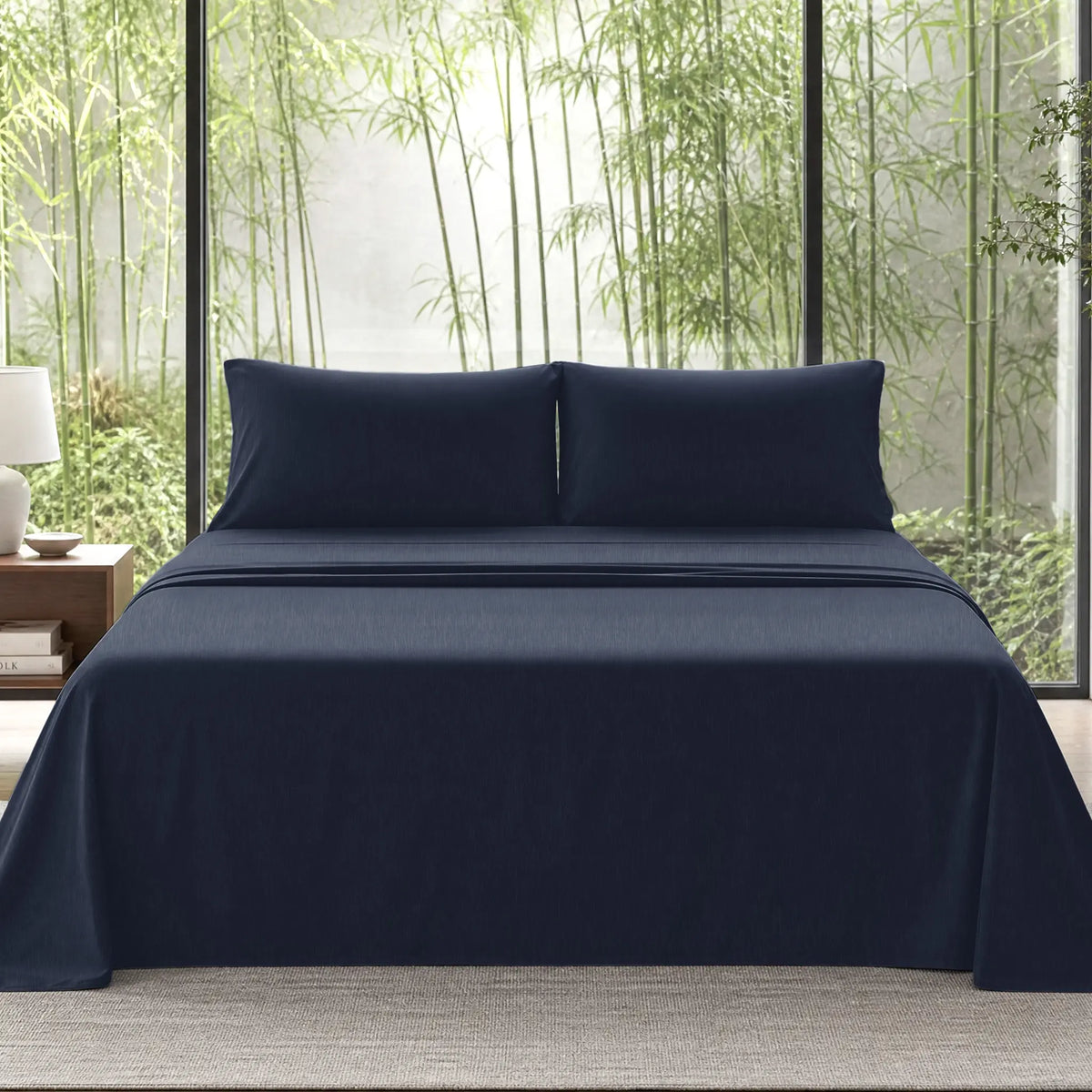 Jollyvogue Bamboo Sheet Set, 3/4 Pc Bedding Set with 16-Inch Deep Pockets, Lightweight, Ultra-Cooling, Hotel-Luxury Fitted Sheets, Soft, Wrinkle-Free & Fade-Resistant, Includes Pillowcases, Gift for Her, Mom & Family