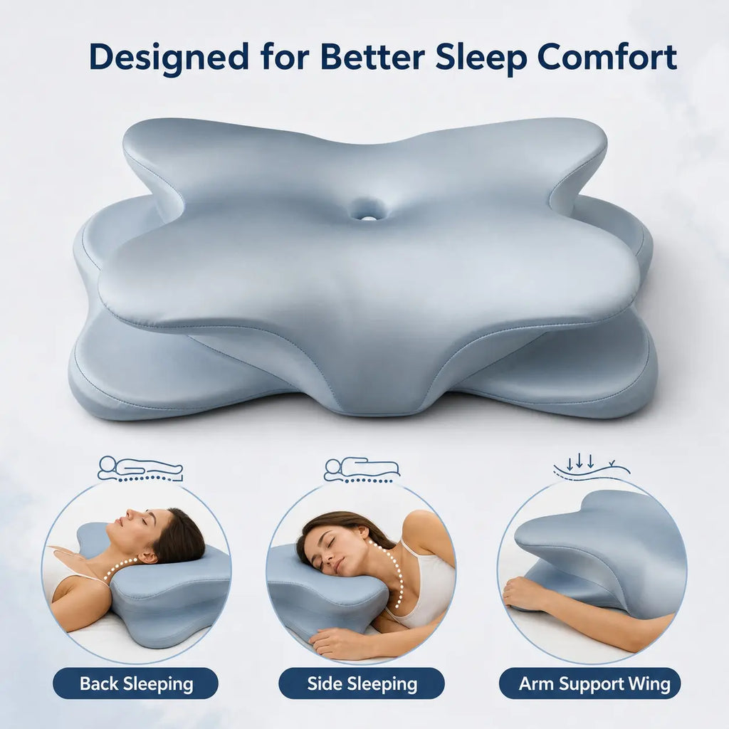 Ergonomic Cervical Pillow, Orthopedic Memory Foam Soft Neck Support, Relieves Neck and Shoulder Pain, Bed Pillow for Comfortable Sleep