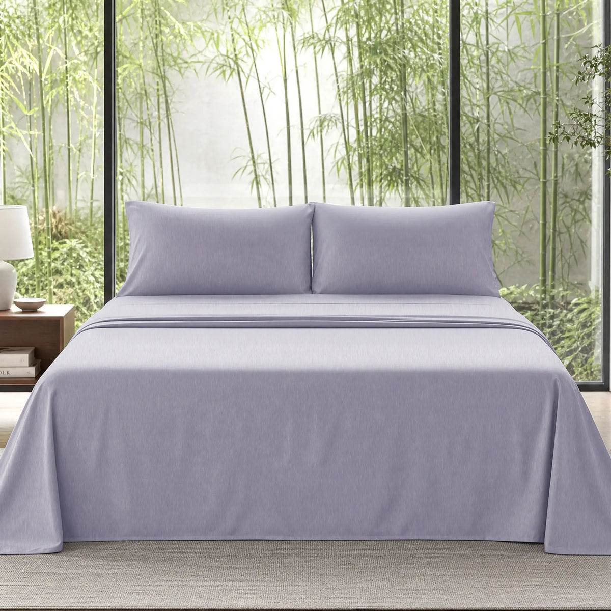 Jollyvogue Bamboo Sheet Set, 3/4 Pc Bedding Set with 16-Inch Deep Pockets, Lightweight, Ultra-Cooling, Hotel-Luxury Fitted Sheets, Soft, Wrinkle-Free & Fade-Resistant, Includes Pillowcases, Gift for Her, Mom & Family