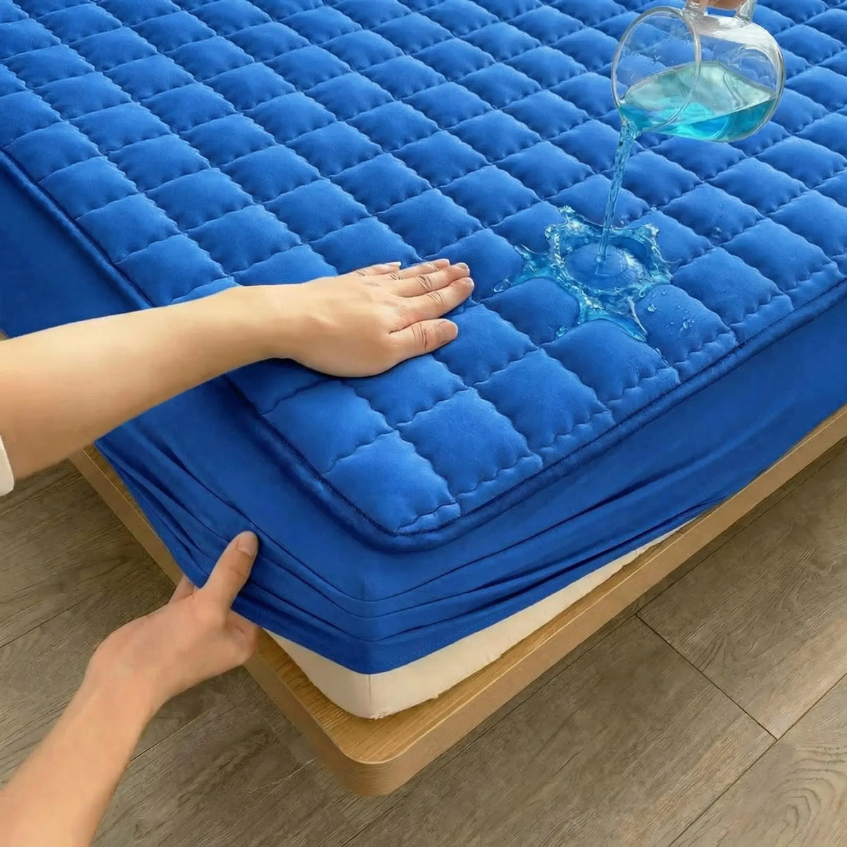 1PC Waterproof Mattress Protector (without pillowcase and pillow), Noiseless Deep Pocket Fitted Sheet, Soft & Comfortable Bed Cover, Available in Multiple Sizes, Durable and Machine Washable, Ideal for Bedroom and Home Use para colchon  bed sheet set summ