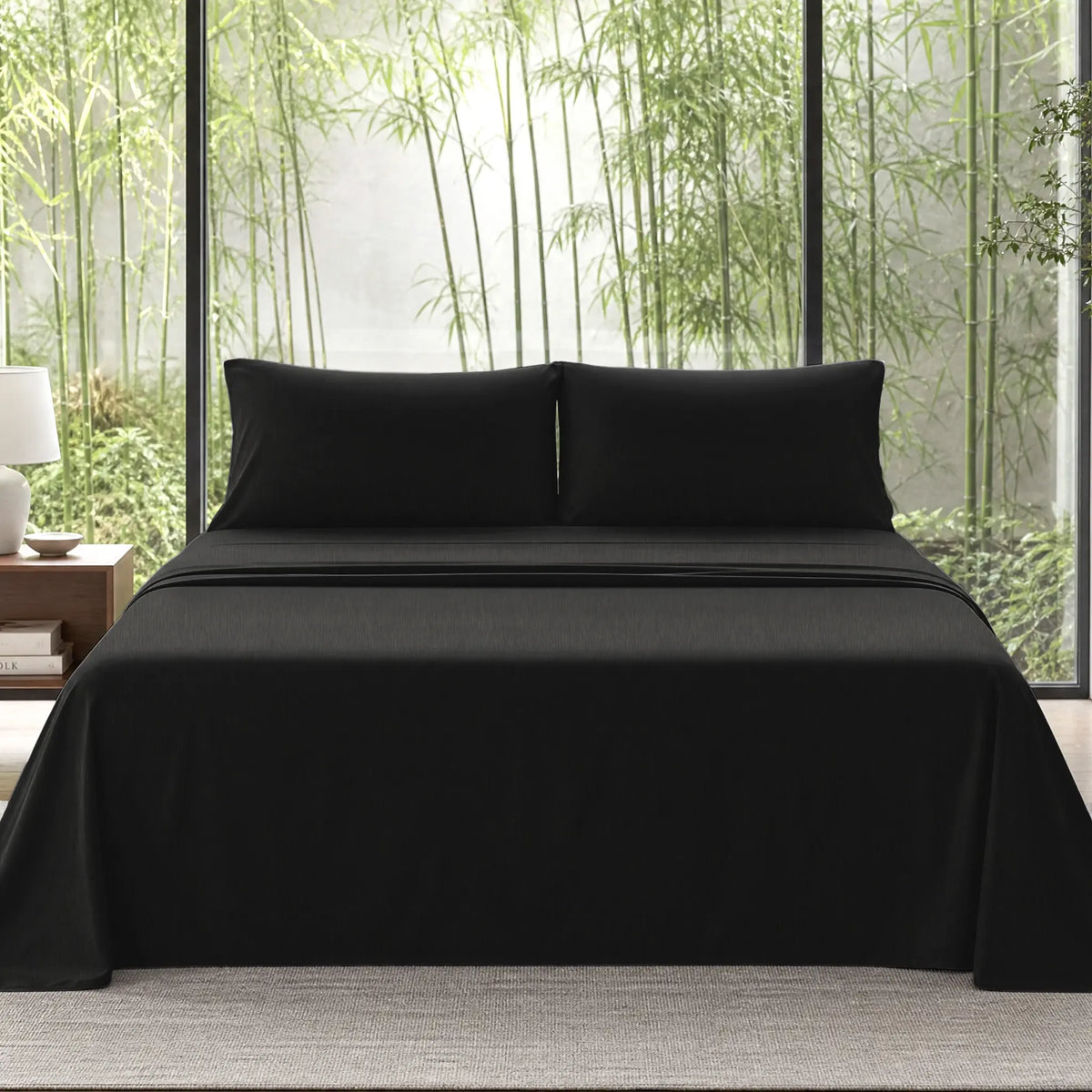 Jollyvogue Bamboo Sheet Set, 3/4 Pc Bedding Set with 16-Inch Deep Pockets, Lightweight, Ultra-Cooling, Hotel-Luxury Fitted Sheets, Soft, Wrinkle-Free & Fade-Resistant, Includes Pillowcases, Gift for Her, Mom & Family