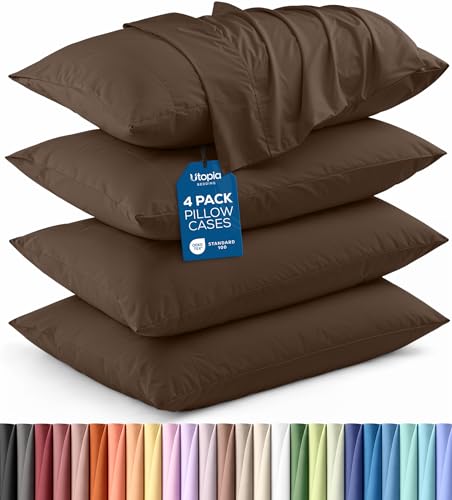 Pillow Covers Queen Size Set of 4, Soft and Comfy Pillow Cases, White