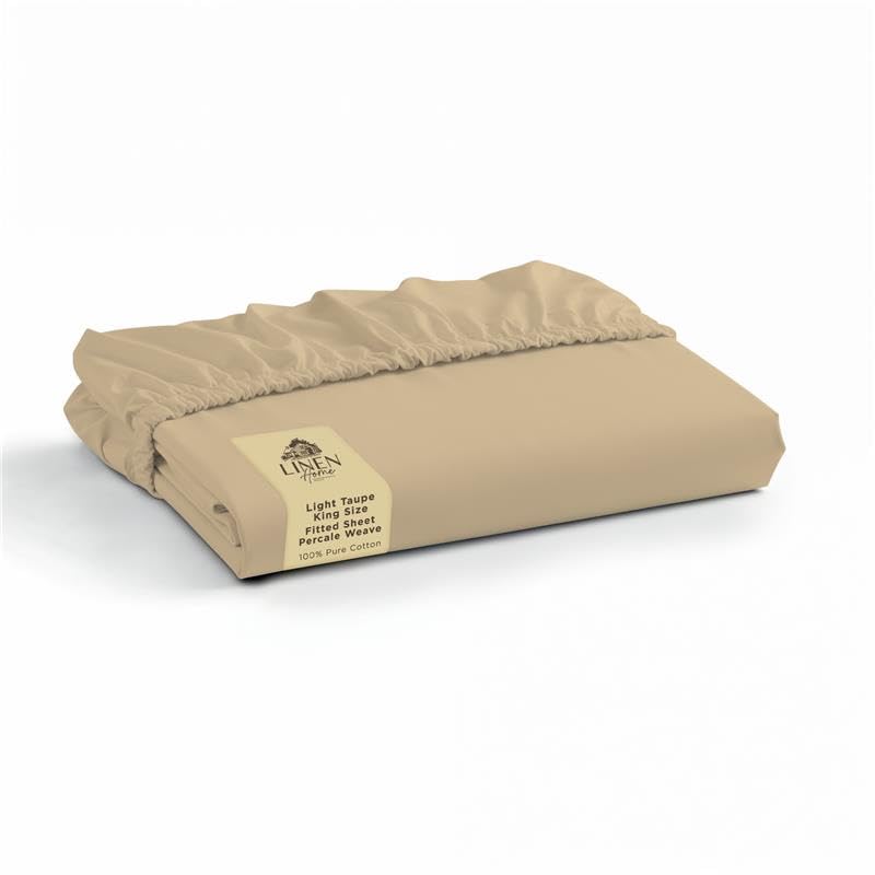Linen Home Queen Size Fitted Sheet only 100% Cotton Percale, White