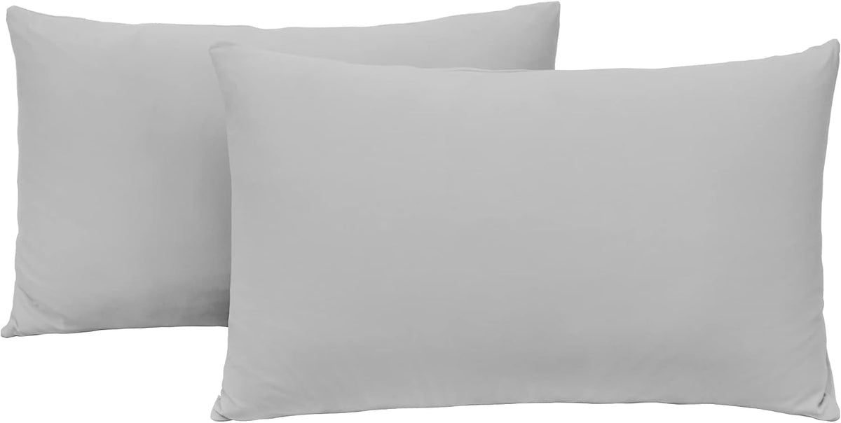 N&Y HOME Jersey Knit Pillow Cases Standard/Queen Set of 2, Light Gray