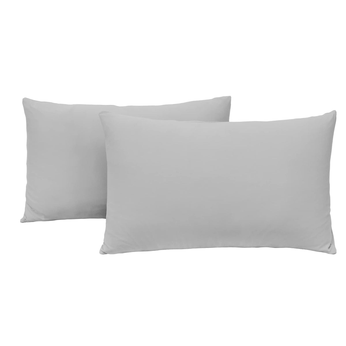 N&Y HOME Jersey Knit Pillow Cases Standard/Queen Set of 2, Light Gray