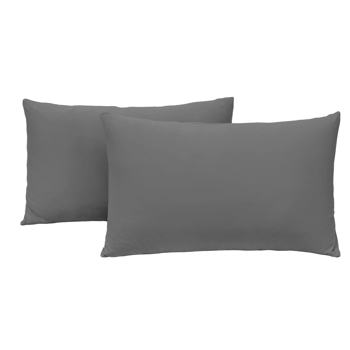 N&Y HOME Jersey Knit Pillow Cases Standard/Queen Set of 2, Light Gray