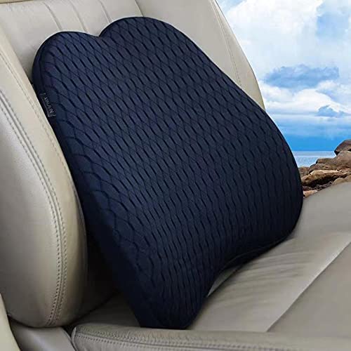 Memory Foam car Lumbar Support Pillow - Memory Foam Back Cushion - Used for car Seats, Office Chairs, recliners, Sofas, etc. (Gray)
