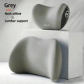 Orthopedic Memory Foam Headrest & Lumbar Pillow Set - Adjustable Padded Supportive Backrest with Strap Secure, Travel Neck Cushion for Office/Cars, Reduces Neck Tension & Lumbar Relief, Stays Steady During Drives