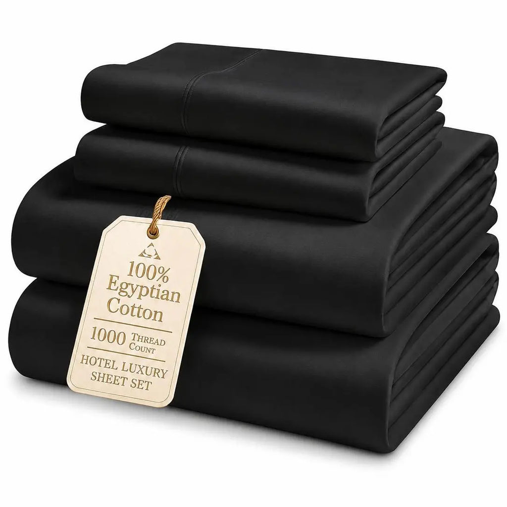 LANE LINEN 1000 Thread Count 100% Egyptian Cotton Sateen Sheet Set, OEKO-TEX Certified, 15" Deep Pocket, Naturally Cooling & Breathable, Hotel Luxury Bedding