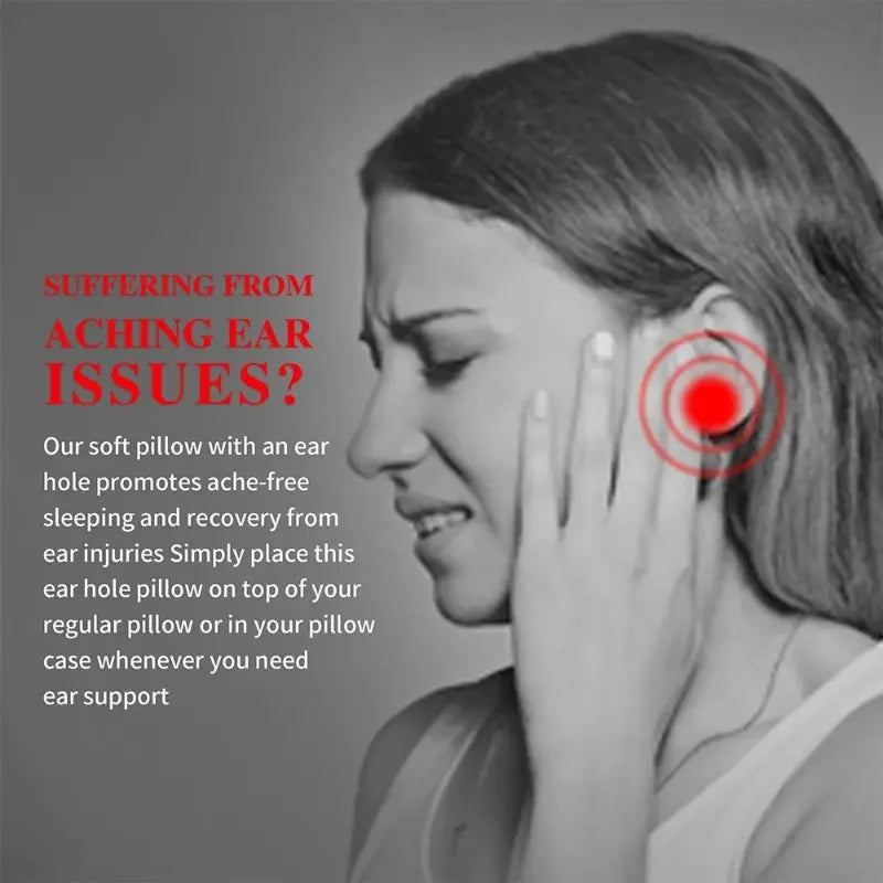 Ear Piercing Pillow for Side Sleepers---CNH and Ear Pain Ear Inflammation，with an Ear Hole Sleeping Pillow, Ear Guard Pillow, Sleeping Gear