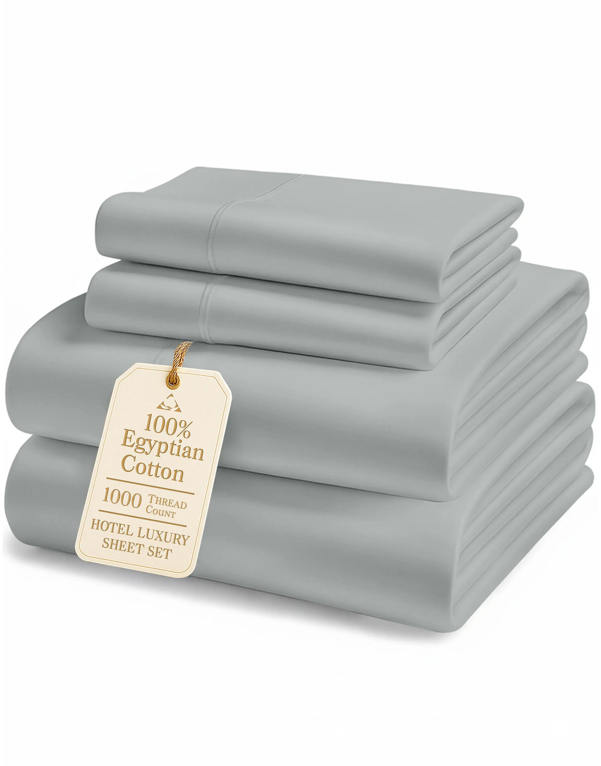 LANE LINEN 1000 Thread Count 100% Egyptian Cotton Sateen Sheet Set, OEKO-TEX Certified, 15" Deep Pocket, Naturally Cooling & Breathable, Hotel Luxury Bedding