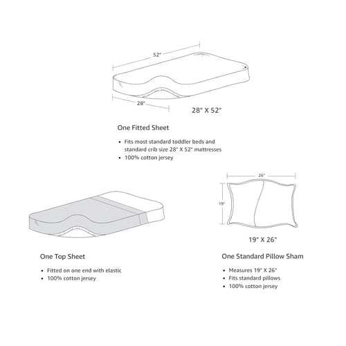 American Baby Company 28" x 52" 100% Natural Cotton Jersey Knit Toddler/Crib Sheet Set – 3-Piece Soft & Breathable Crib/Toddler Bedding Set, Pink, for Girls and Boys