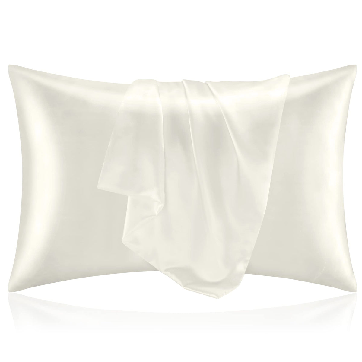 BEDELITE Satin Pillowcases, Queen Size 20x30 Inch, Dark Grey, Set of 2