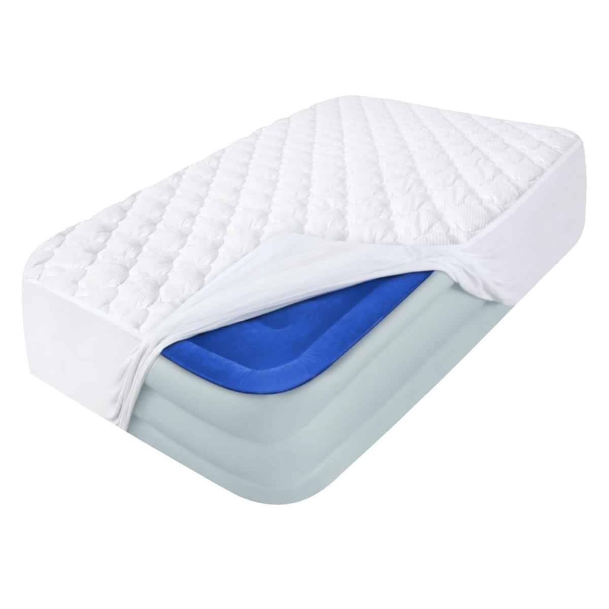 Queen Mattress Pad Thick Quilted Mattress Topper, Air Mattress Cover, Super Soft Breathable and Noiseless Down Alternative Fiber Extra Thick Mattress Pad with Deep Pocket Fits up to 23 Inch Mattress