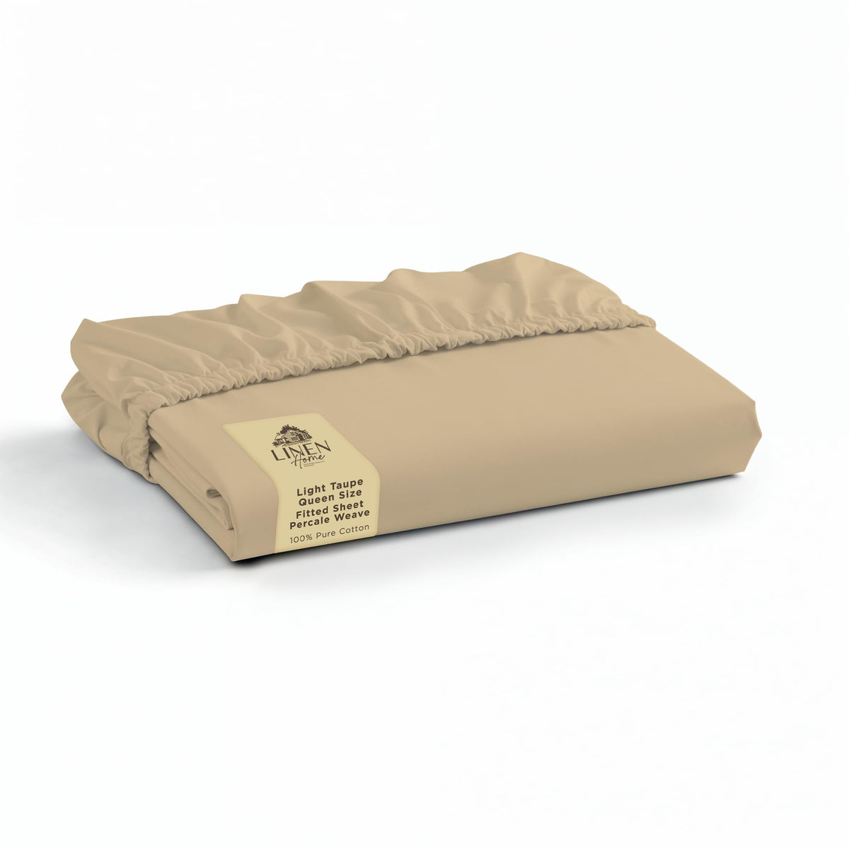 Linen Home Queen Size Fitted Sheet only 100% Cotton Percale, White