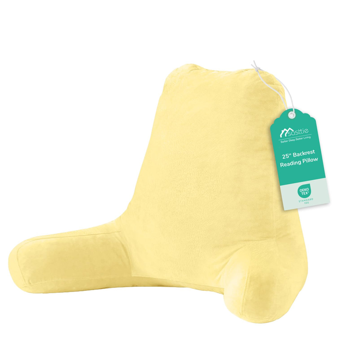 Sasttie Reading Pillow for Bed, Back Pillow for Sitting Up, Dark Grey