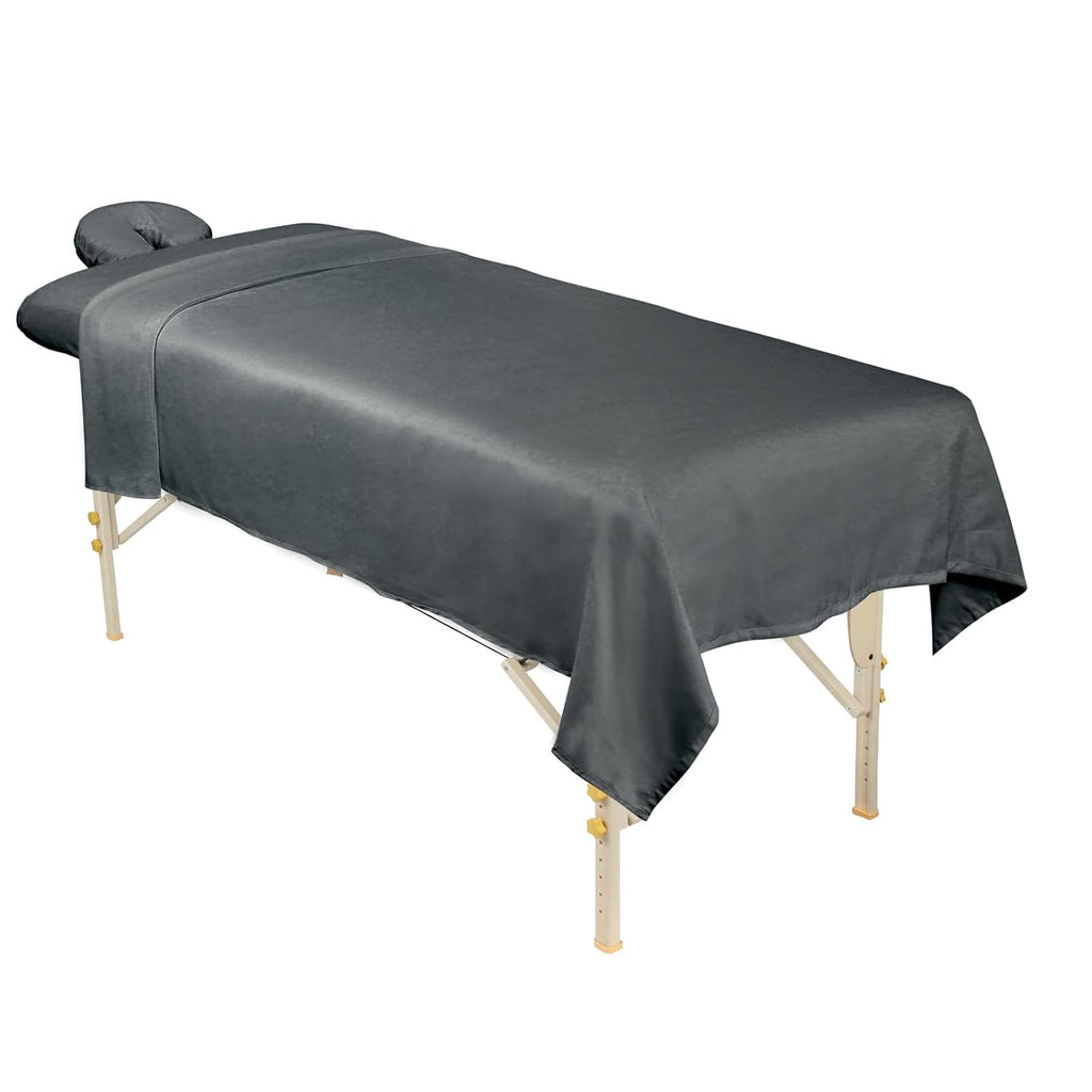 ForPro Premium Microfiber 3-Piece Massage Sheet Set, Cool Grey