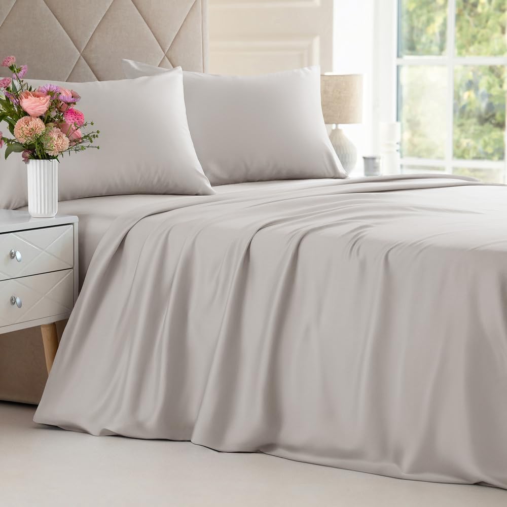 100% Rayon Derived from Bamboo - Bamboo Sheets Queen Size - Black