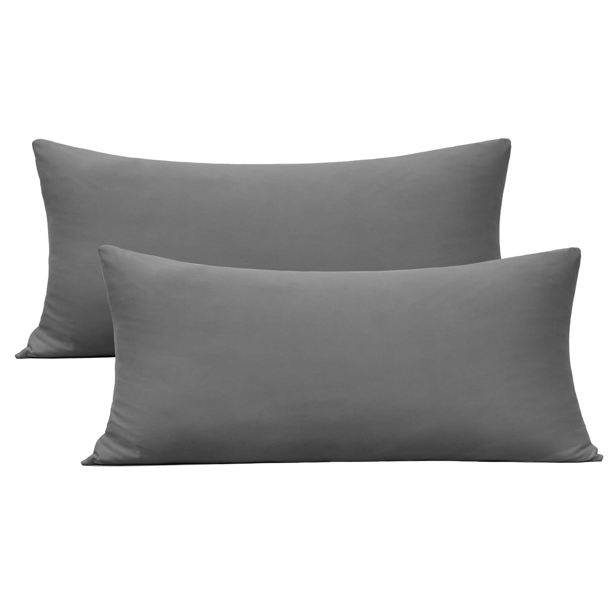 N&Y HOME Jersey Knit Pillow Cases Standard/Queen Set of 2, Light Gray
