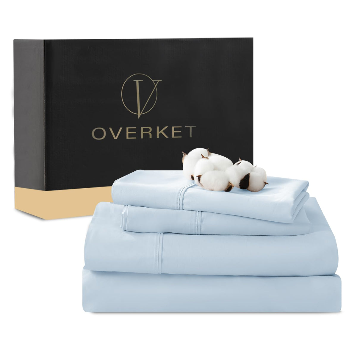 1000 Thread Count Egyptian Cotton Sheets Queen Size Set 4PCS Sateen Weave Soft Breathable 16-Inch Deep Pocket（Queen,White）