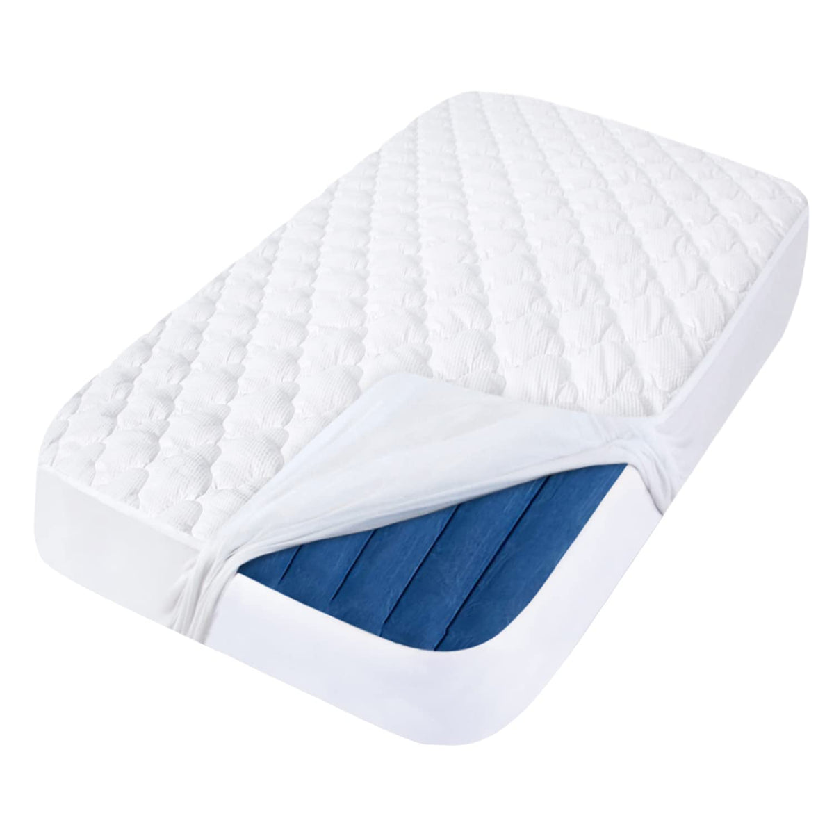 Queen Mattress Pad Thick Quilted Mattress Topper, Air Mattress Cover, Super Soft Breathable and Noiseless Down Alternative Fiber Extra Thick Mattress Pad with Deep Pocket Fits up to 23 Inch Mattress