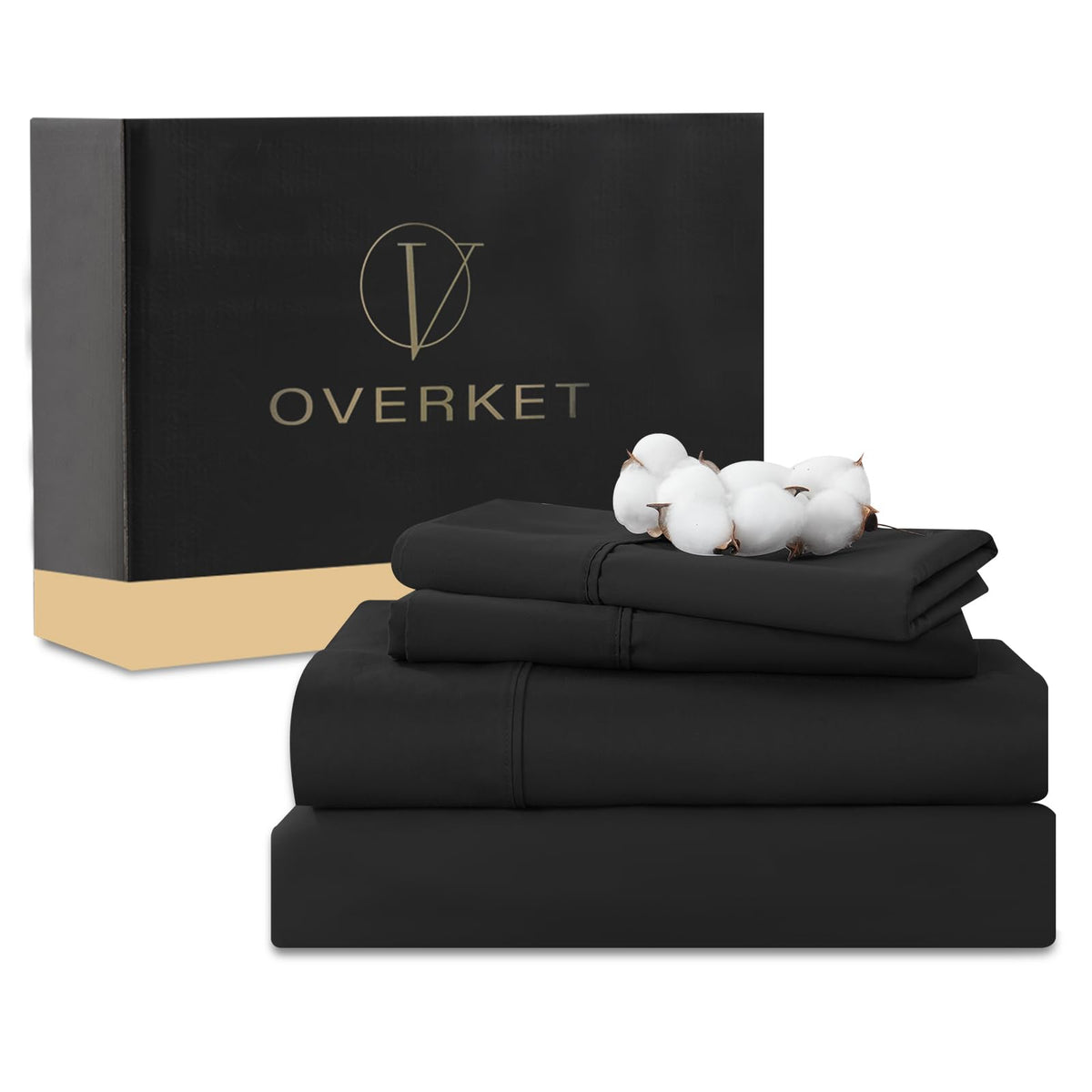 1000 Thread Count Egyptian Cotton Sheets Queen Size Set 4PCS Sateen Weave Soft Breathable 16-Inch Deep Pocket（Queen,White）