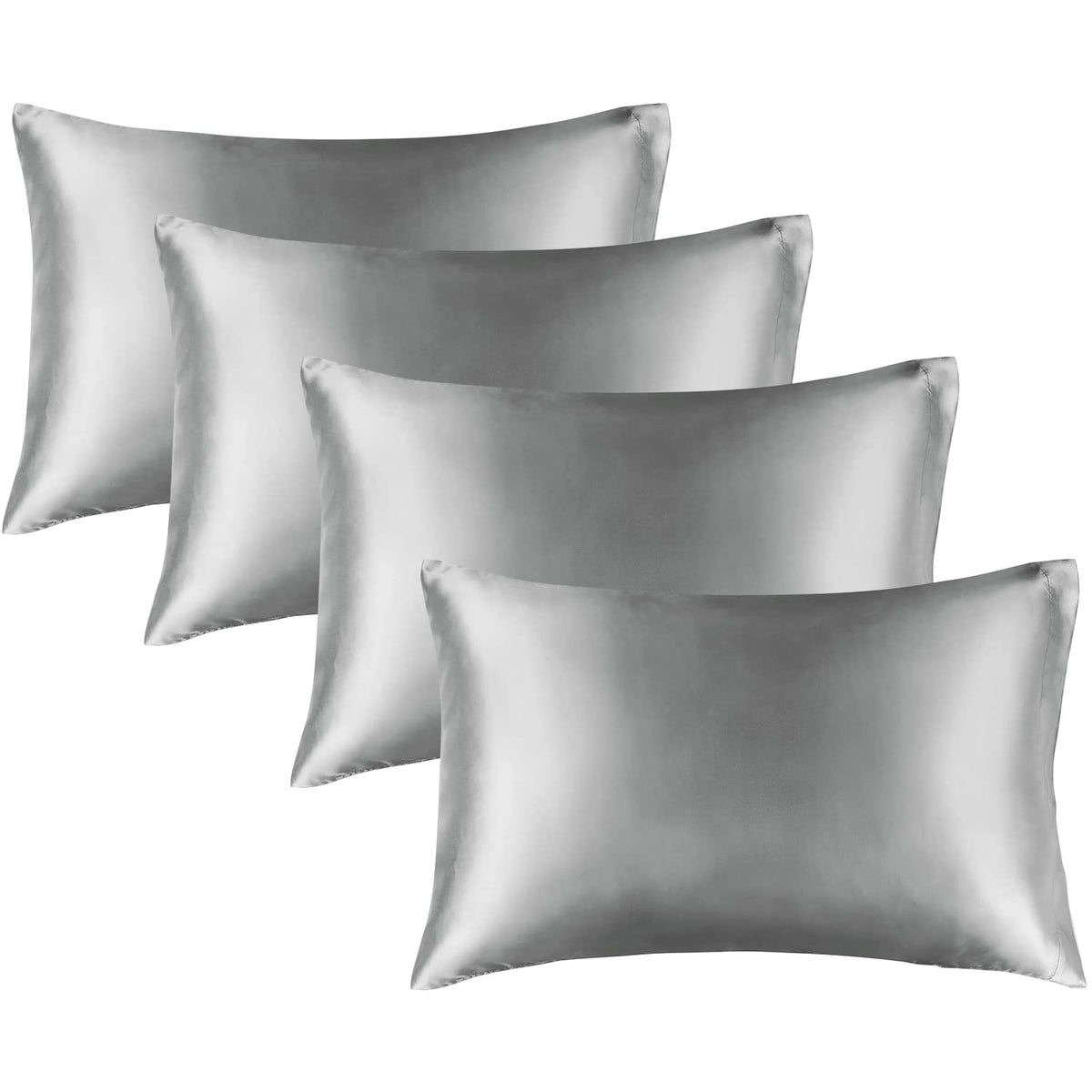 BEDELITE Satin Pillowcases, Queen Size 20x30 Inch, Dark Grey, Set of 2