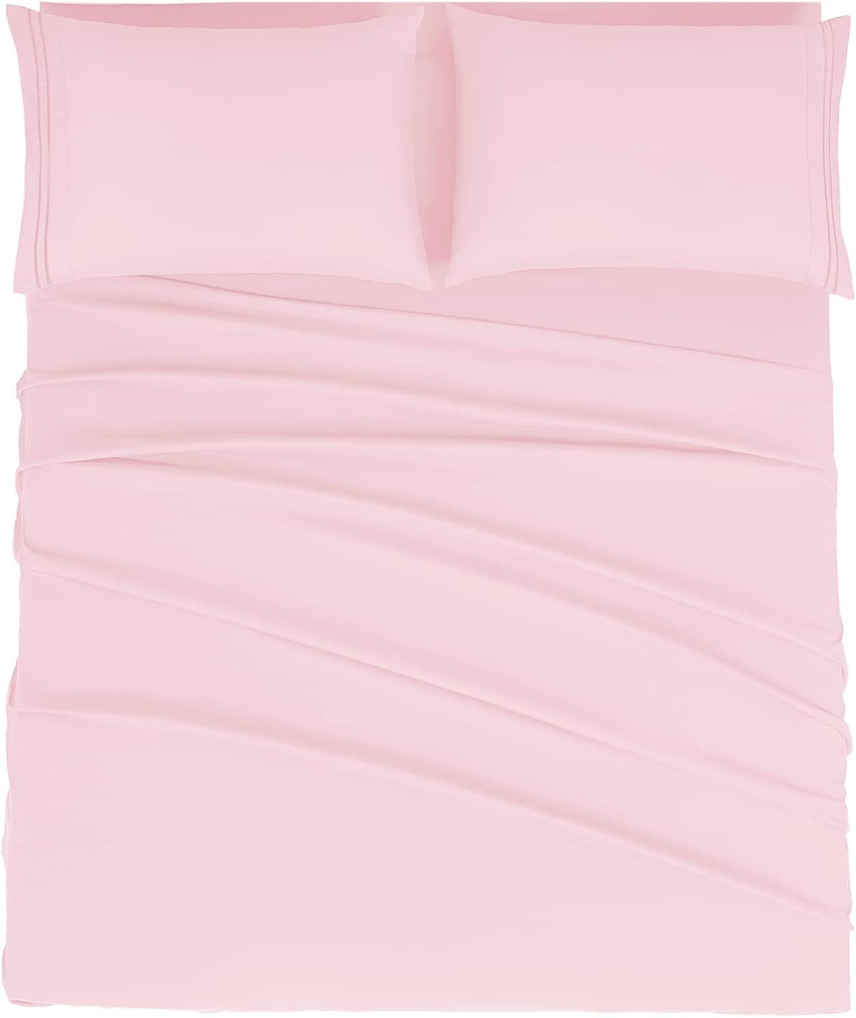 Mejoroom Queen Size Sheet Set - Hotel Luxury 1800 Bedding Sheets & Pillowcases - Deep Pocket Fitted Sheet, Soft, Breathable, Wrinkle & Fade Resistant - 4 Piece (Queen, Blush Pink)