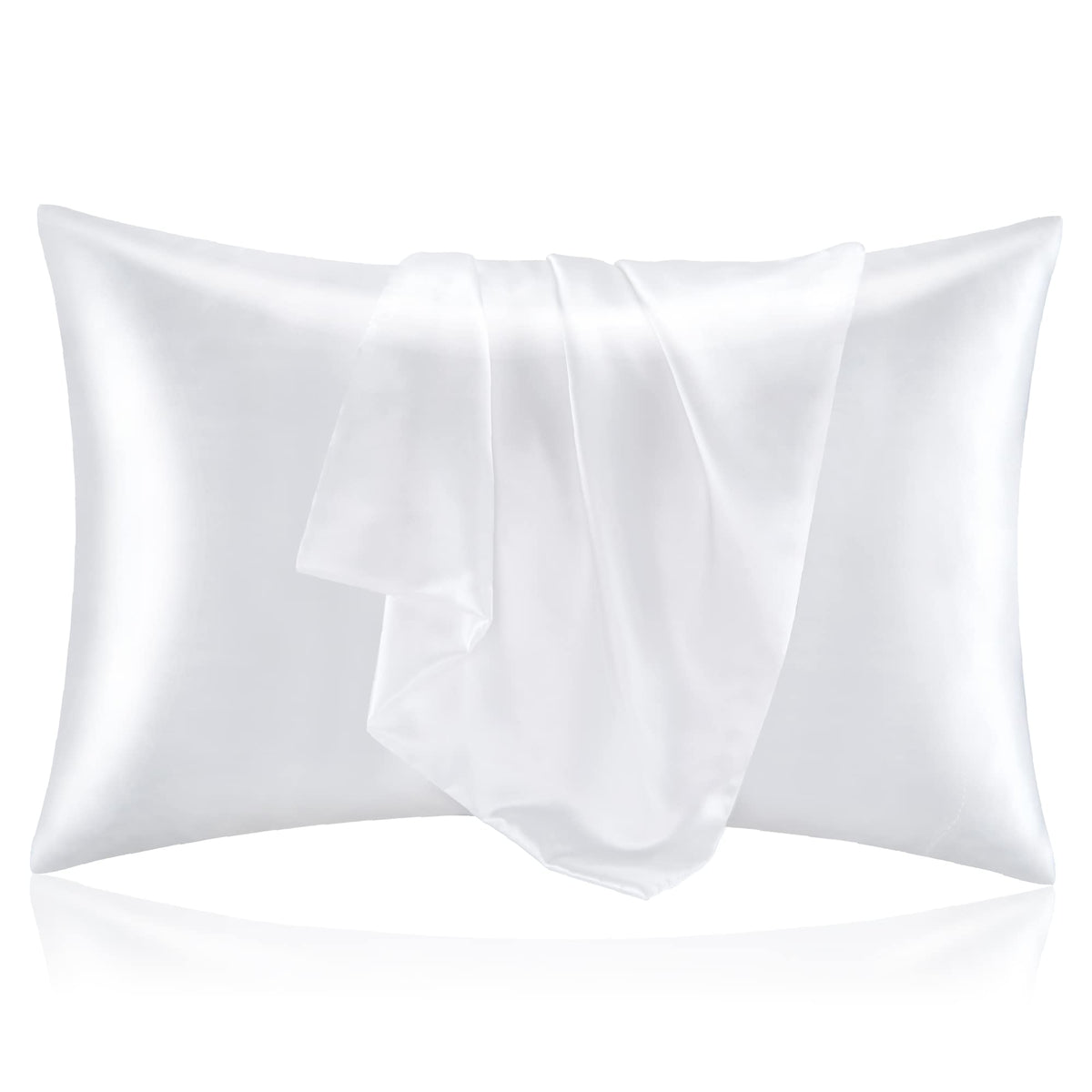 BEDELITE Satin Pillowcases, Queen Size 20x30 Inch, Dark Grey, Set of 2