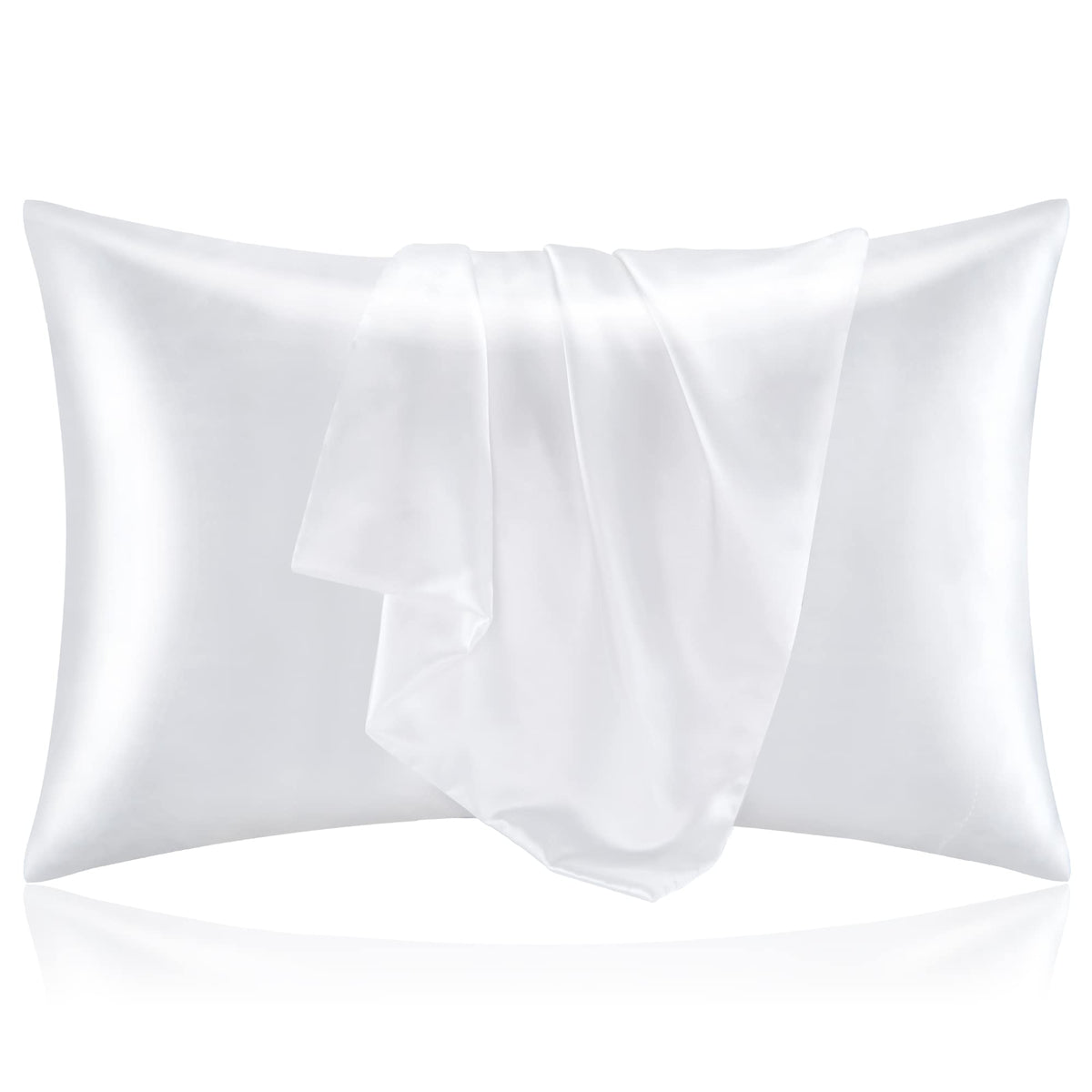 BEDELITE Satin Pillowcases, Queen Size 20x30 Inch, Dark Grey, Set of 2