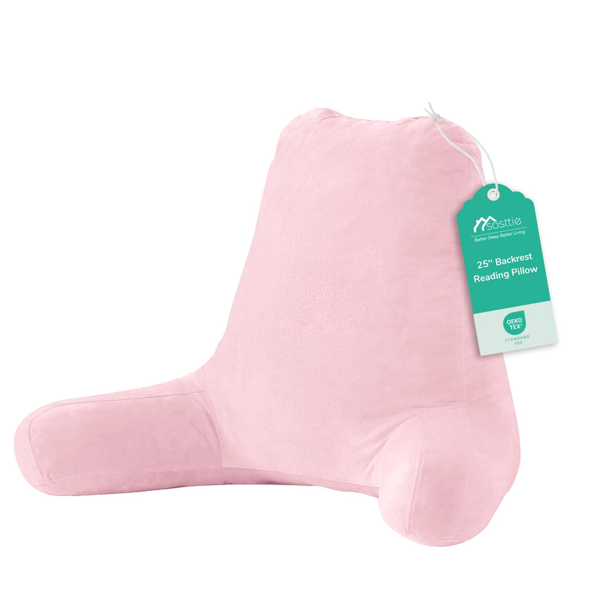 Sasttie Reading Pillow for Bed, Back Pillow for Sitting Up, Dark Grey