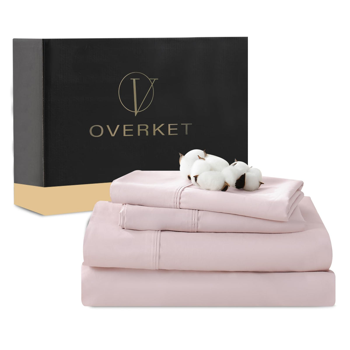 1000 Thread Count Egyptian Cotton Sheets Queen Size Set 4PCS Sateen Weave Soft Breathable 16-Inch Deep Pocket（Queen,White）
