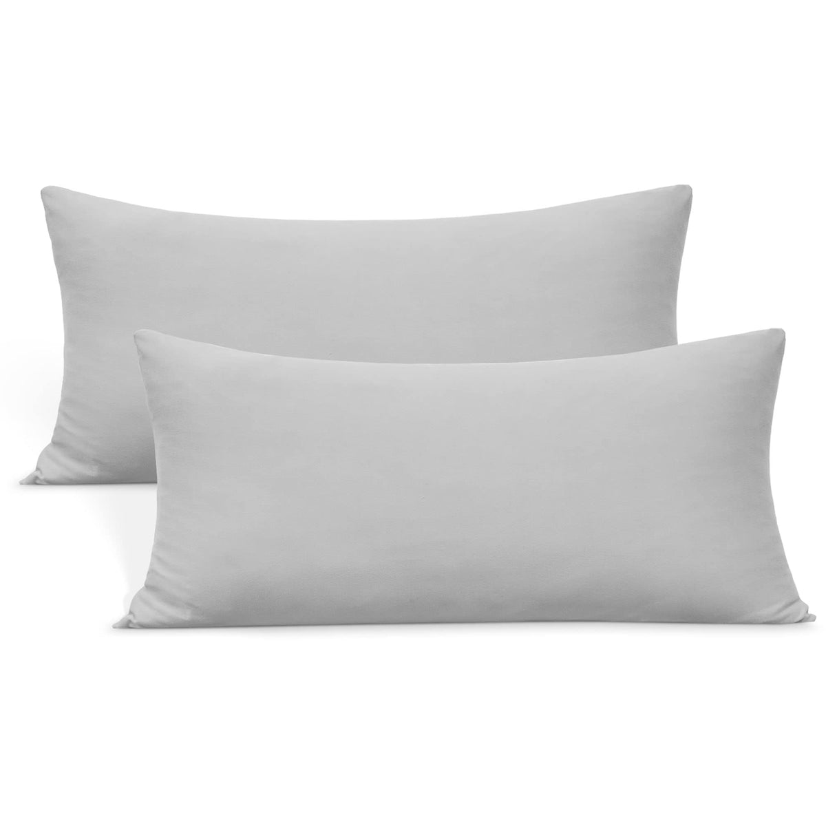 N&Y HOME Jersey Knit Pillow Cases Standard/Queen Set of 2, Light Gray