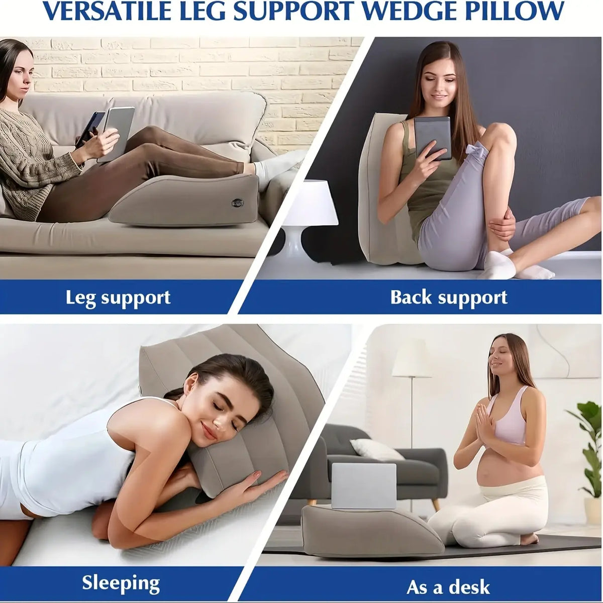 Portable Wedge-Shaped Inflatable Pillow Cushion - Practical Camping Home/Travel Gear, Comfortable Seating, Lightweight Body Positioner for Any Occasion