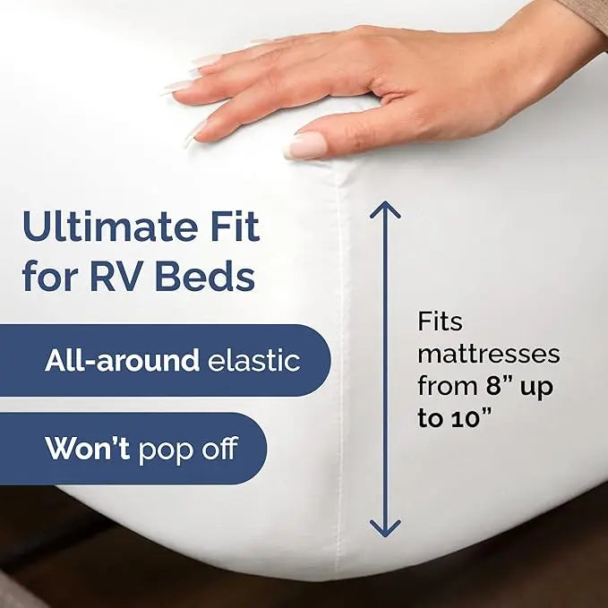 CGK | RV Sheet Set - (Short Queen) 60 X 75 - 4 Piece RV Queen Bed Sheets - Ultra Soft, Breathable & Cooling - Designed for Bunks, Trailers & Camper - Fits 8” to 12" Mattress - Hotel Luxury Bedding