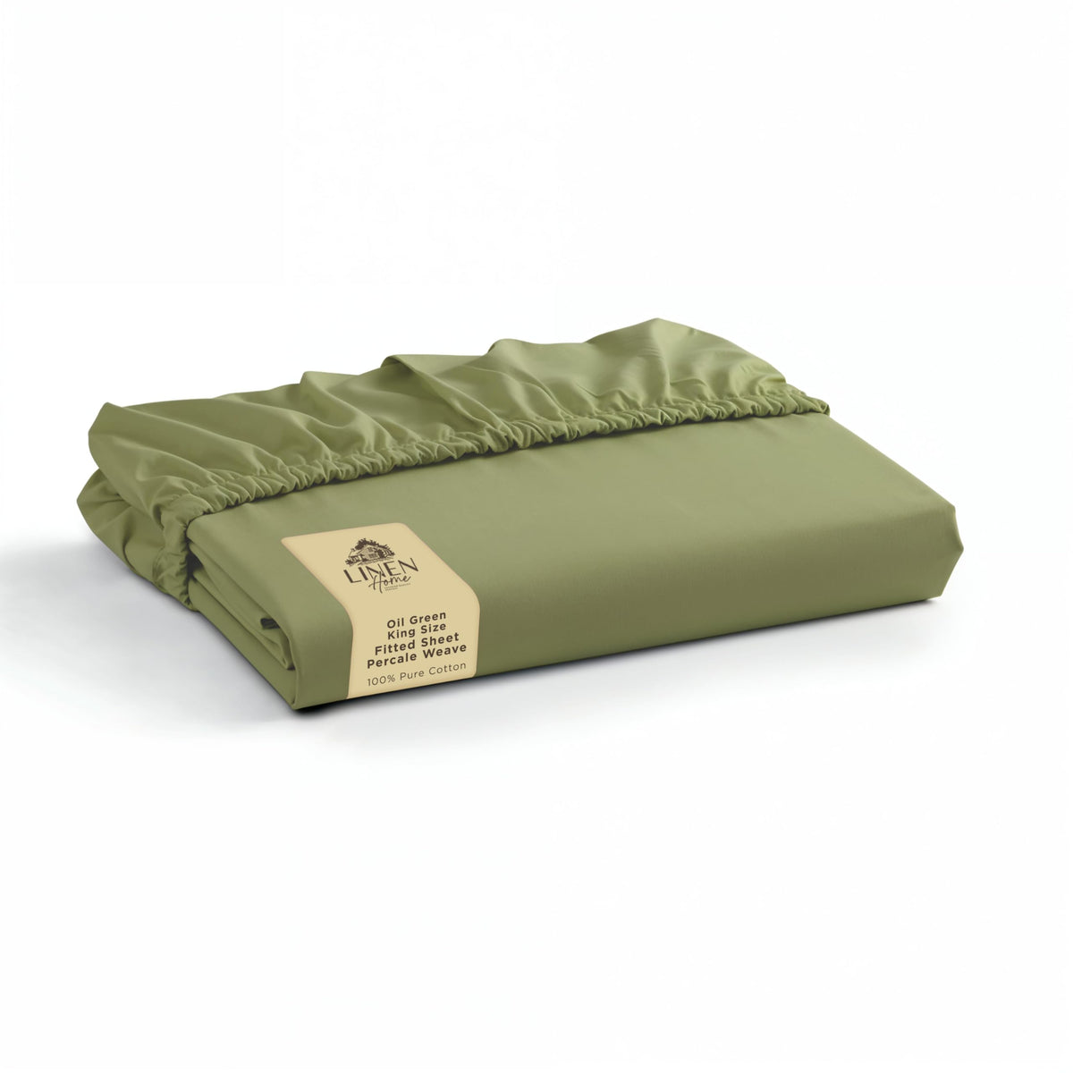 Linen Home Queen Size Fitted Sheet only 100% Cotton Percale, White