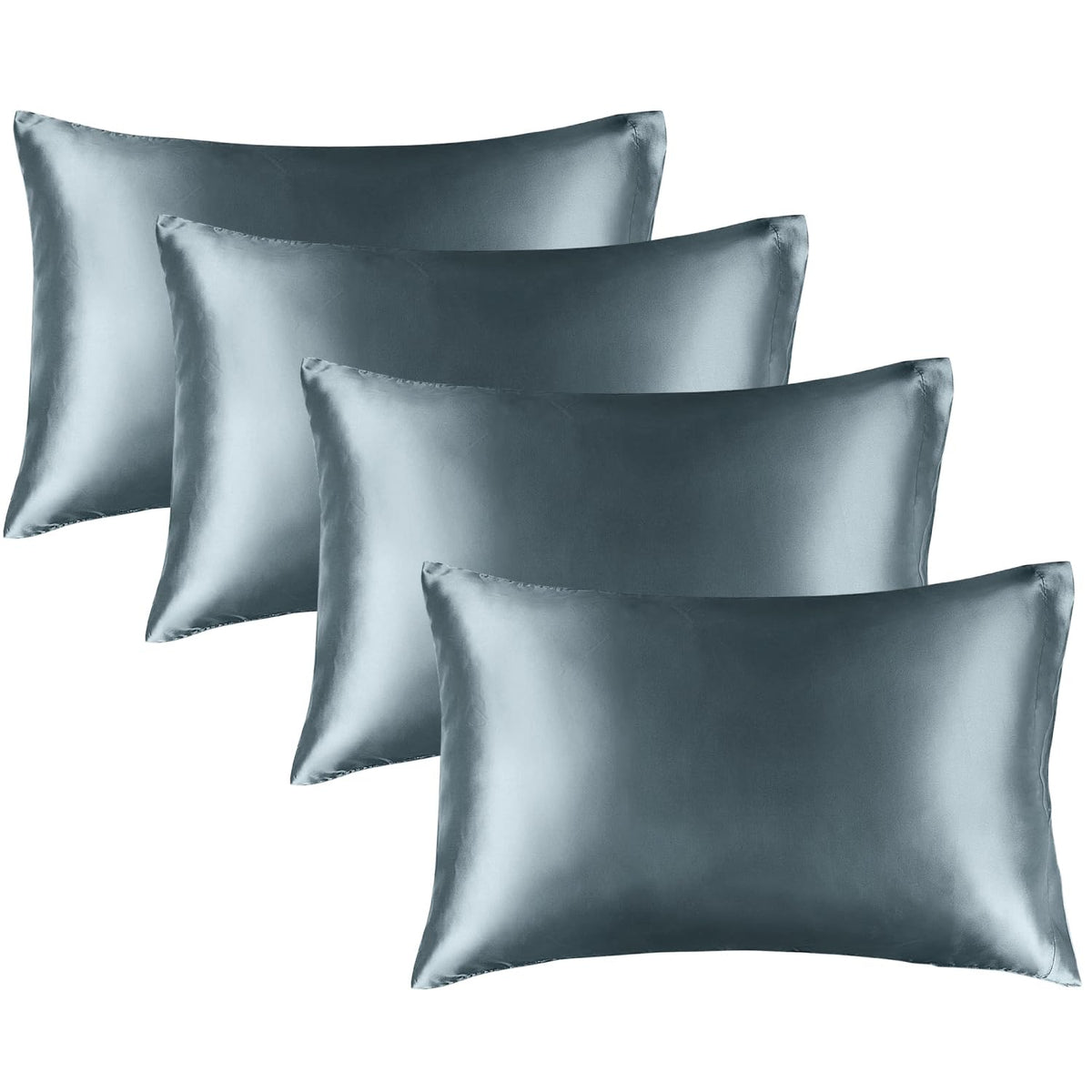 BEDELITE Satin Pillowcases, Queen Size 20x30 Inch, Dark Grey, Set of 2