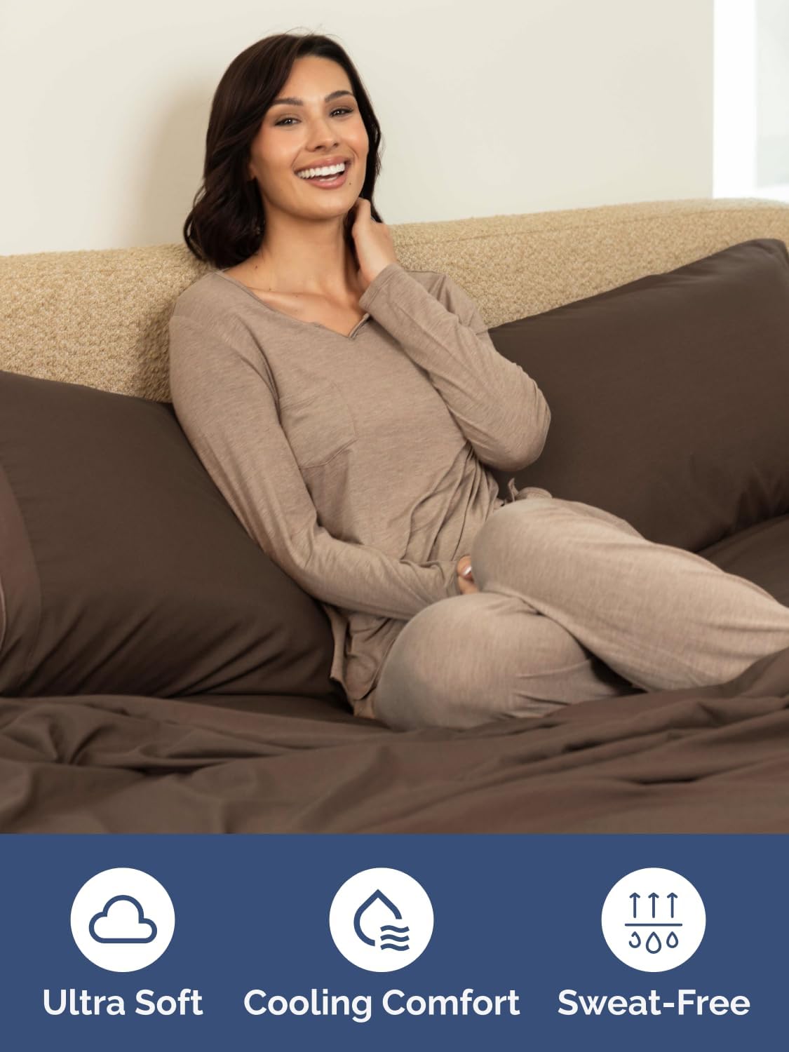 CGK Extra Deep Queen Single Fitted Sheet Only - Brown