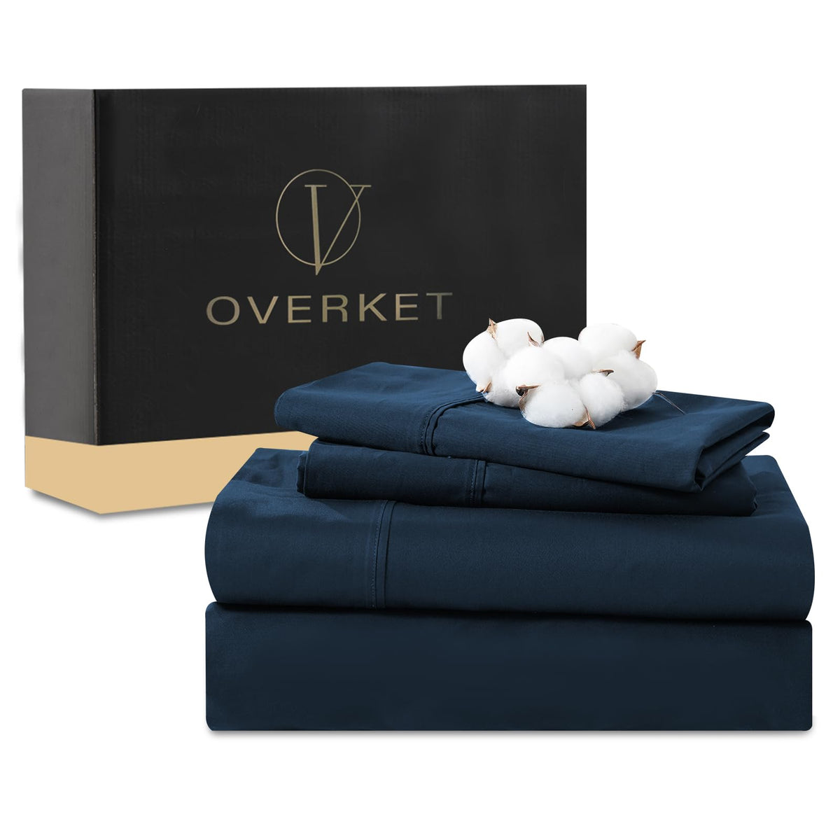 1000 Thread Count Egyptian Cotton Sheets Queen Size Set 4PCS Sateen Weave Soft Breathable 16-Inch Deep Pocket（Queen,White）