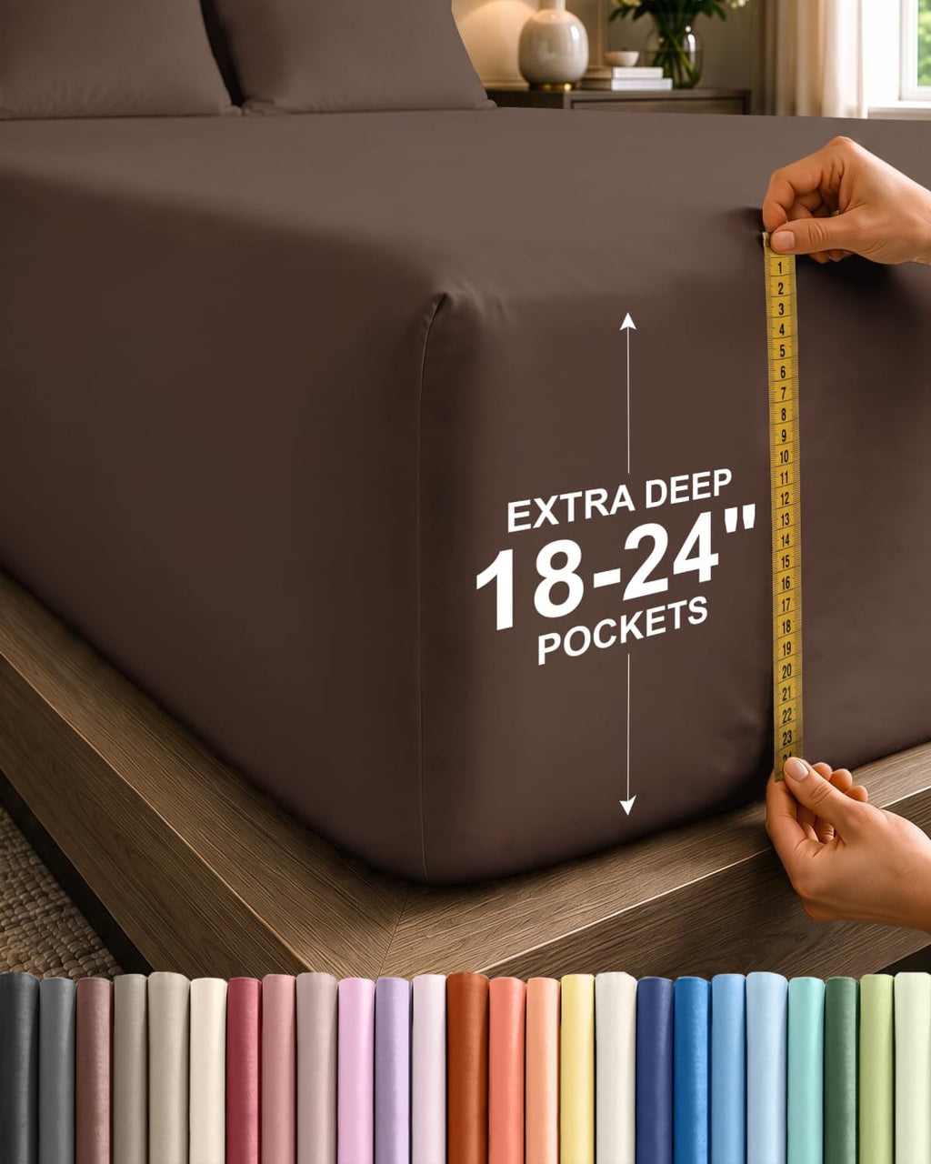 CGK Extra Deep Queen Single Fitted Sheet Only - Brown