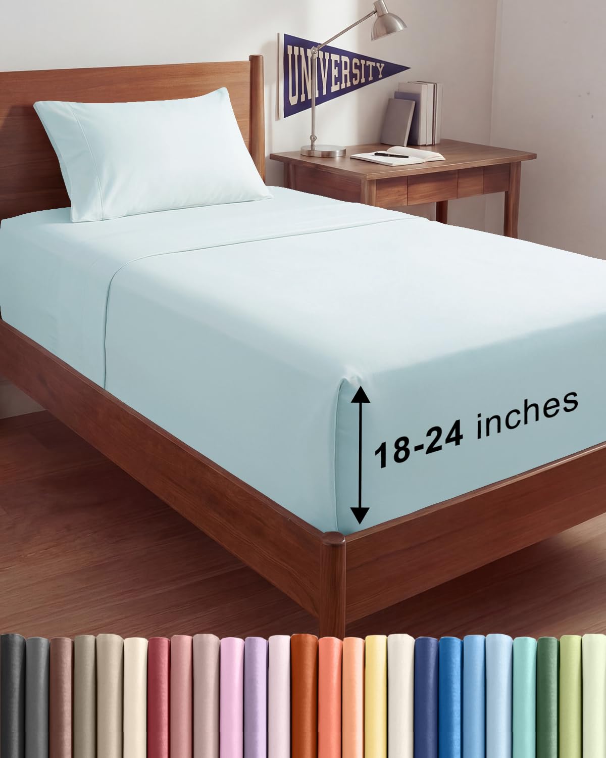 Extra Deep Queen Sheet Set - 4 Piece Breathable Cooling Sheets - Dark Grey