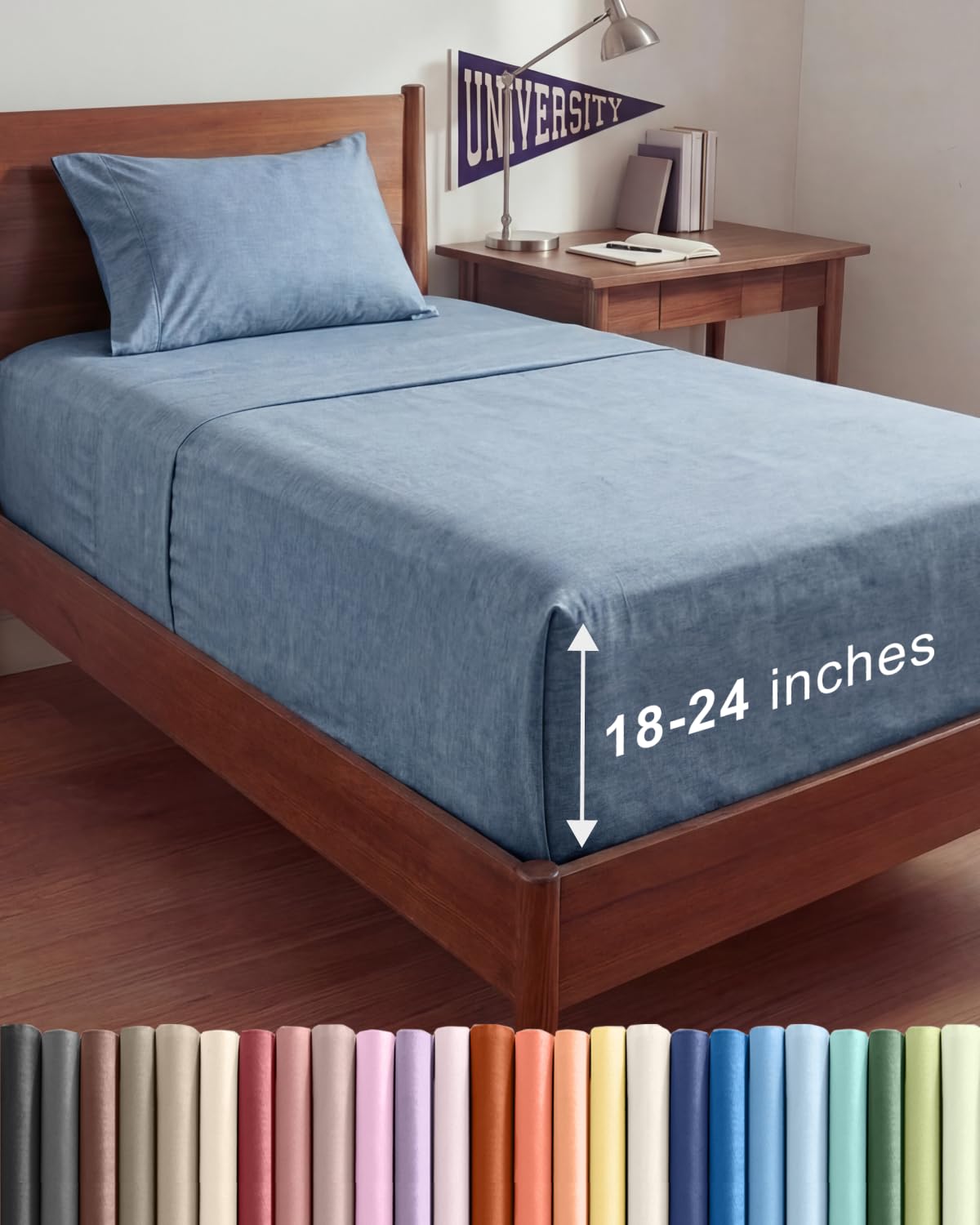Extra Deep Queen Sheet Set - 4 Piece Breathable Cooling Sheets - Dark Grey
