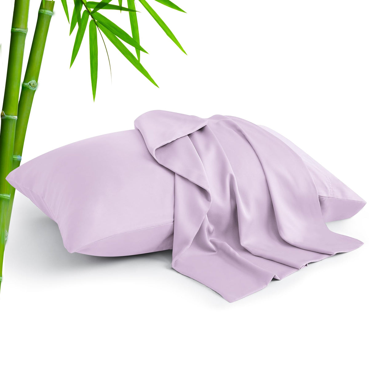 BEDELITE Cooling Pillow Cases Queen Size Set of 2, Rayon from Bamboo, Grey