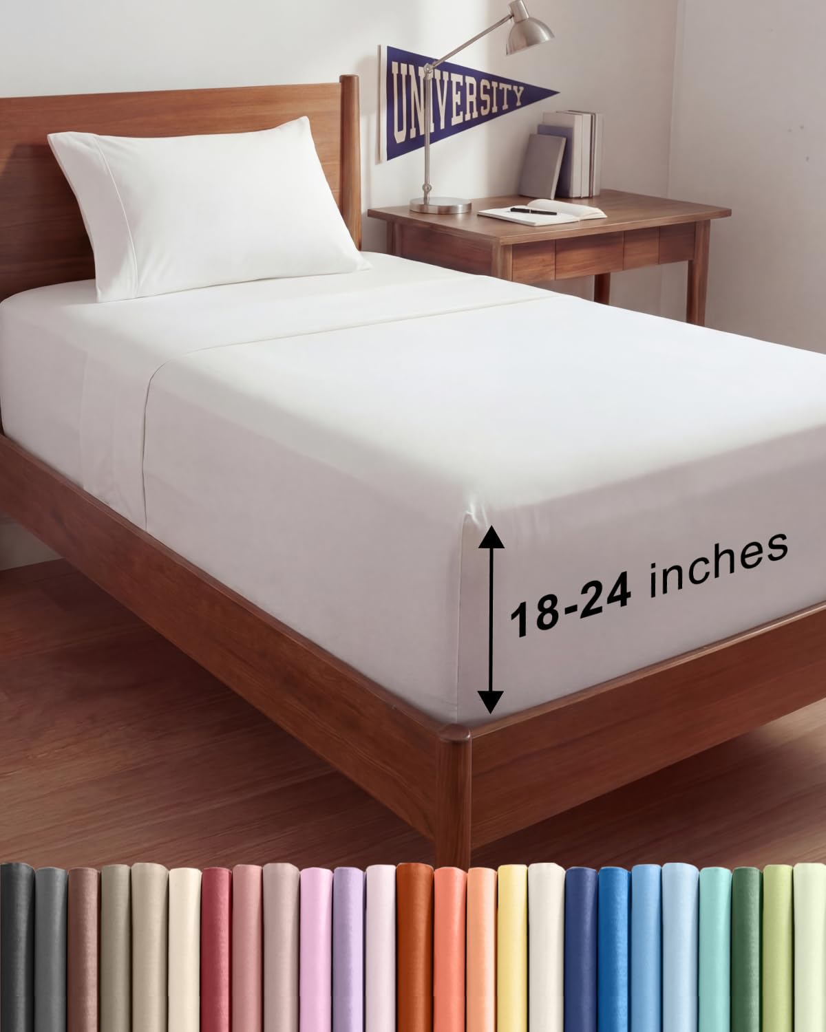 Extra Deep Queen Sheet Set - 4 Piece Breathable Cooling Sheets - Dark Grey